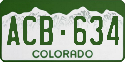 CO license plate ACB634