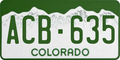CO license plate ACB635