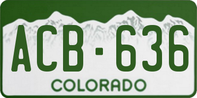 CO license plate ACB636
