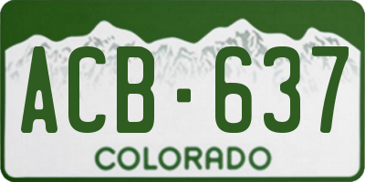 CO license plate ACB637