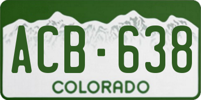 CO license plate ACB638