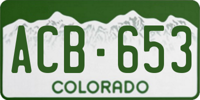 CO license plate ACB653