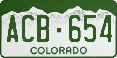 CO license plate ACB654