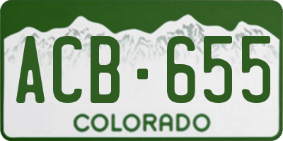 CO license plate ACB655
