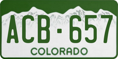 CO license plate ACB657