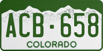 CO license plate ACB658