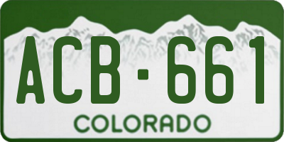 CO license plate ACB661