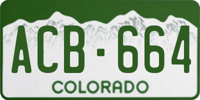 CO license plate ACB664