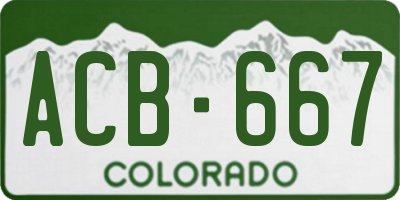 CO license plate ACB667