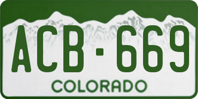 CO license plate ACB669