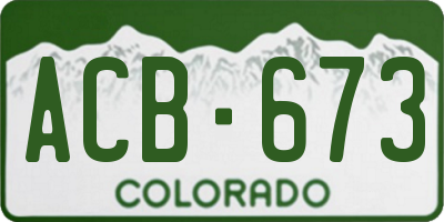 CO license plate ACB673