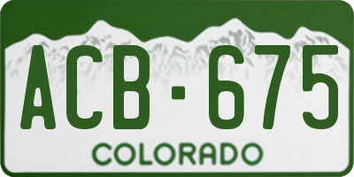 CO license plate ACB675