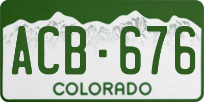 CO license plate ACB676