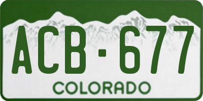 CO license plate ACB677