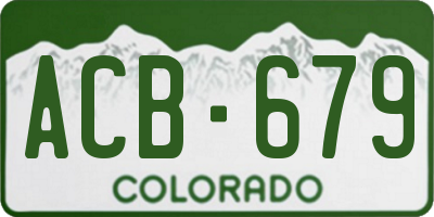 CO license plate ACB679