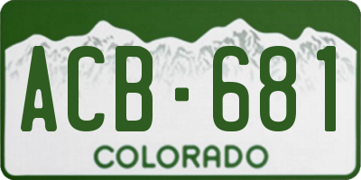 CO license plate ACB681