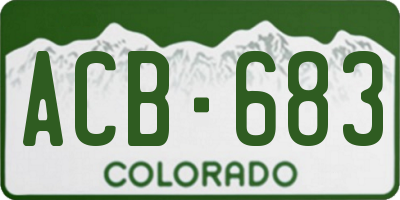 CO license plate ACB683
