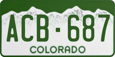 CO license plate ACB687