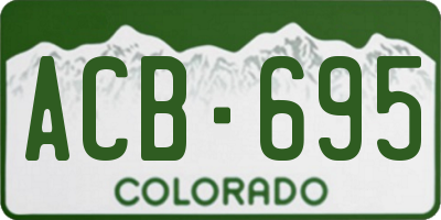CO license plate ACB695