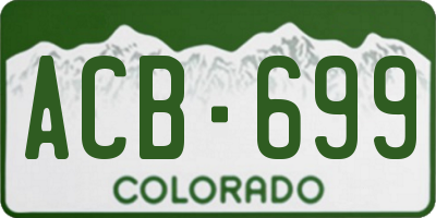 CO license plate ACB699