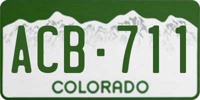 CO license plate ACB711