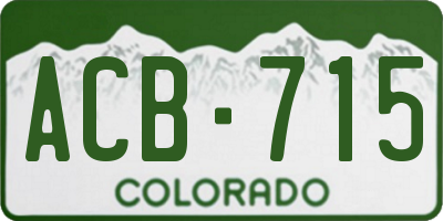 CO license plate ACB715