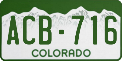 CO license plate ACB716