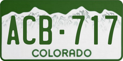CO license plate ACB717