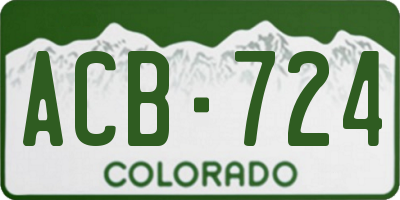 CO license plate ACB724