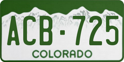 CO license plate ACB725