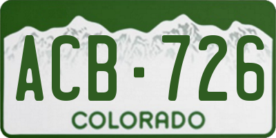 CO license plate ACB726