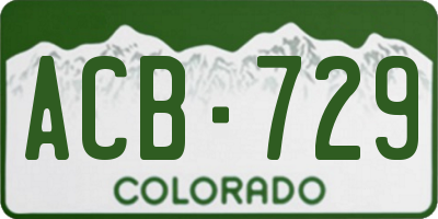 CO license plate ACB729
