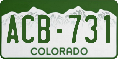 CO license plate ACB731
