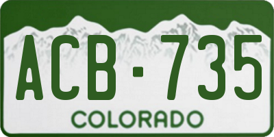 CO license plate ACB735