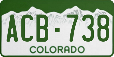 CO license plate ACB738