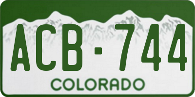 CO license plate ACB744