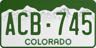 CO license plate ACB745