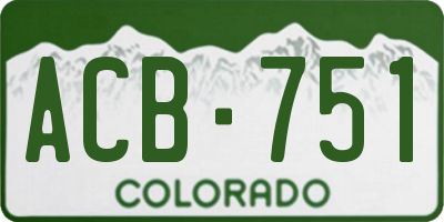 CO license plate ACB751