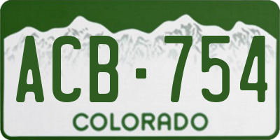 CO license plate ACB754