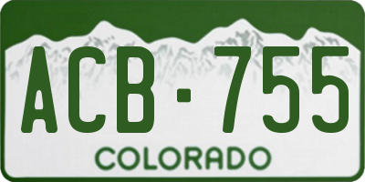 CO license plate ACB755