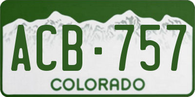 CO license plate ACB757