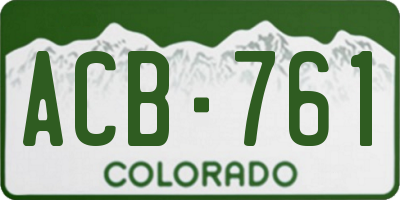CO license plate ACB761