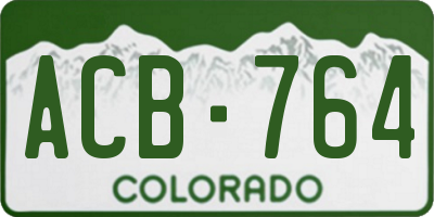 CO license plate ACB764