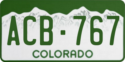 CO license plate ACB767