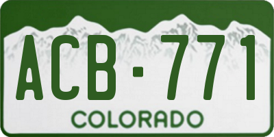 CO license plate ACB771