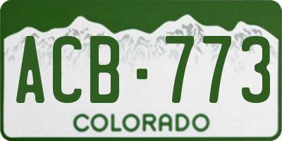 CO license plate ACB773