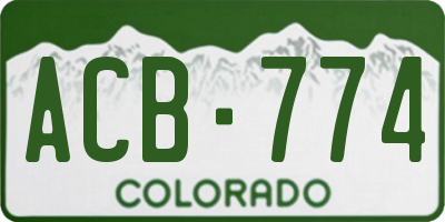 CO license plate ACB774