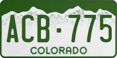 CO license plate ACB775