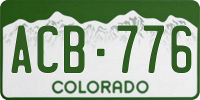 CO license plate ACB776