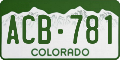CO license plate ACB781